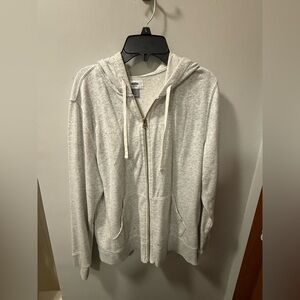 Light Gray Women’s Zip Hoodie Sweater - Casual Pullover with Hood